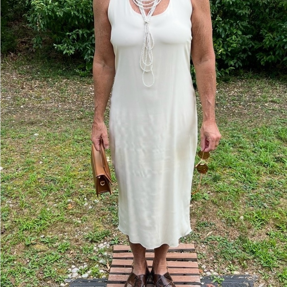 The Row Cream Silk Slip Dress